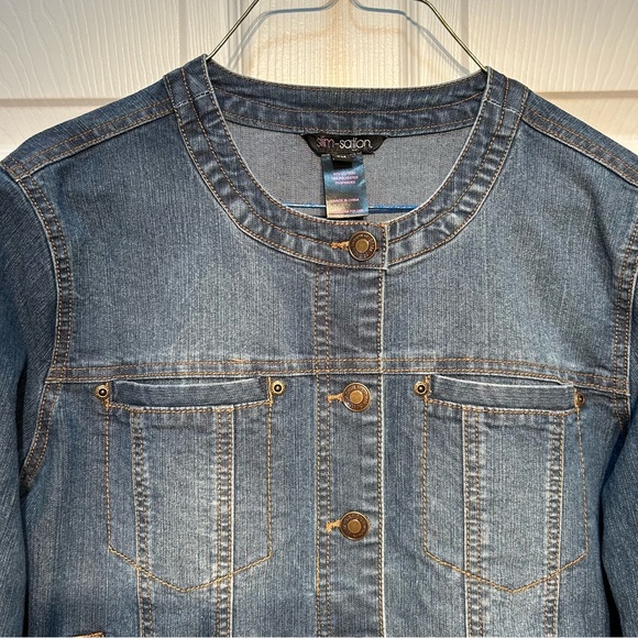 Slim-Sation By Multiples Denim Jacket Size PM - Picture 2 of 8